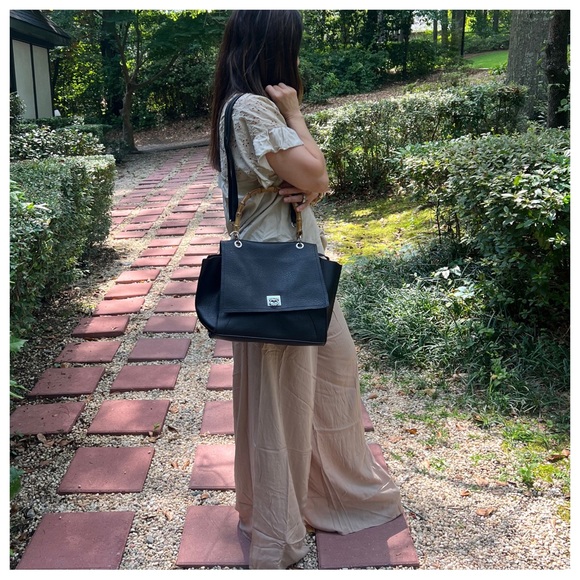 09 Chic Black Satchel Bag From Paris - Picture 6 of 6